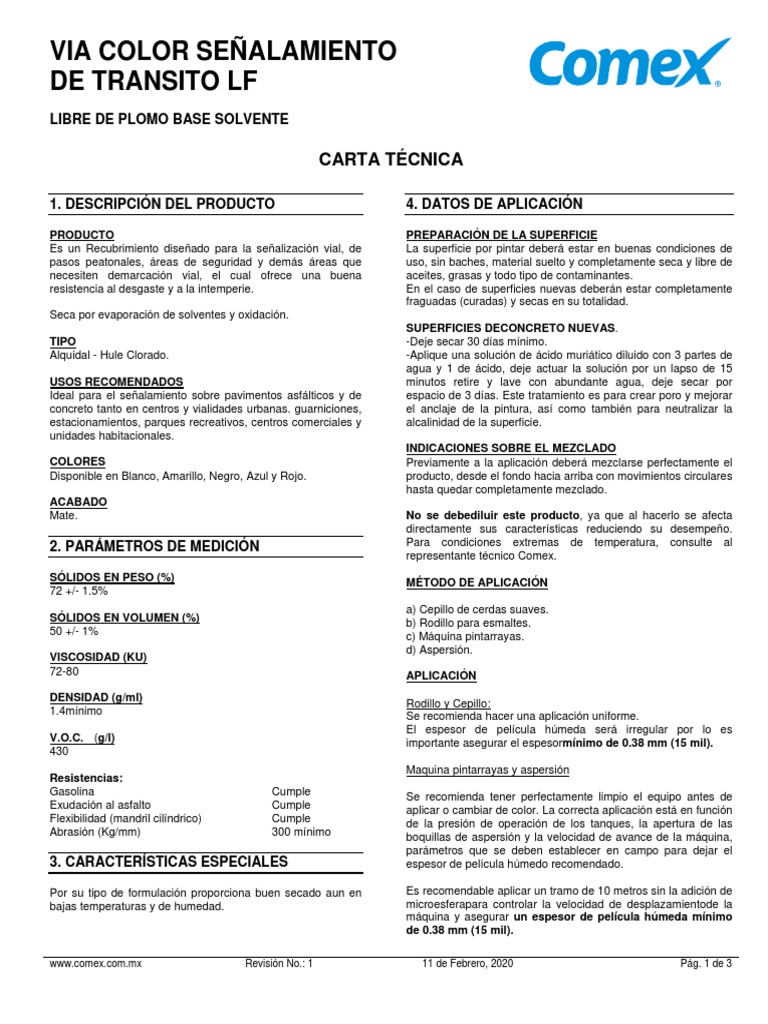 Ficha Técnica Vía Color Base Solvente | PDF | Agua | Pintar