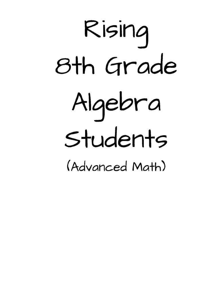 Rising eighth grade advanced math summer learning packet download
