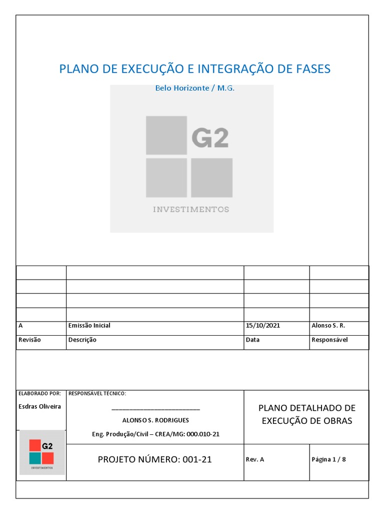 Modelo Exemplo Plano de Execução de Obras - Implantação de ETE em ...