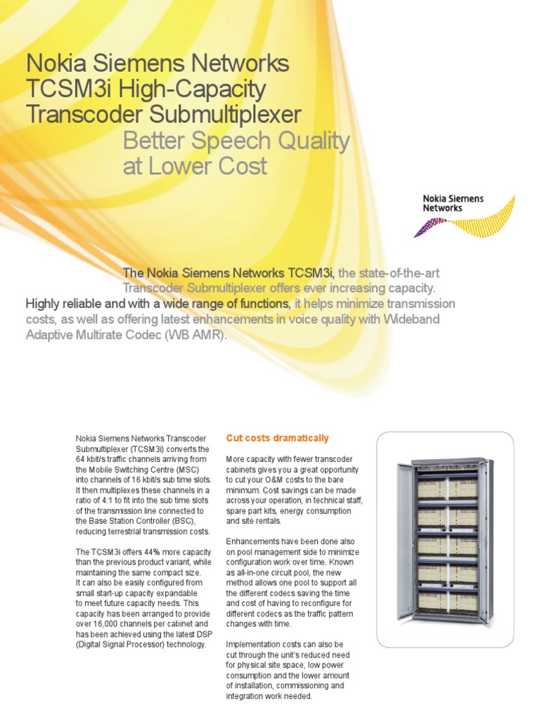 Nokia TCSM3i Transcoder Submultiplexer | PDF | Business | Technology ...
