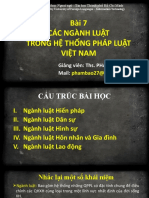 Bài 7- Các ngành luật trong HTPL VN