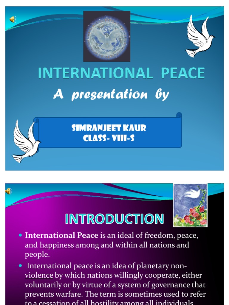 International Peace | PDF | World Peace | Peace