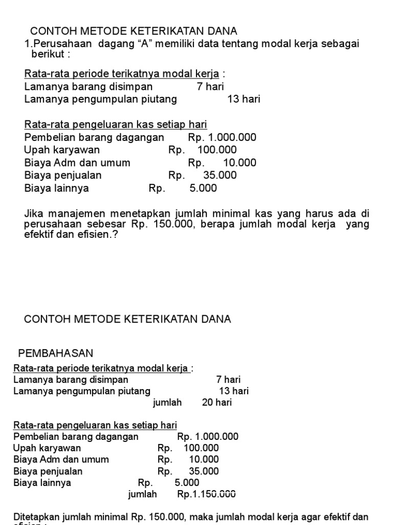 Metode Efisiensi Modal Kerja | PDF