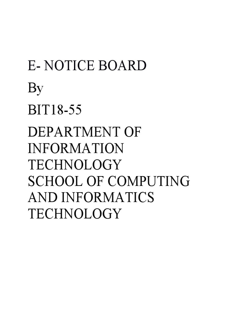 ENotice Board by BIT1855 Department of Information Technology School