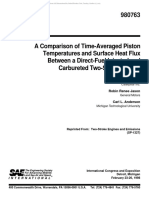 A Comparison of Time-Averaged Piston Temperatures and Surface Heat Flux Between A Direct-Fuel Injected and Carbureted Two-Stroke Engine
