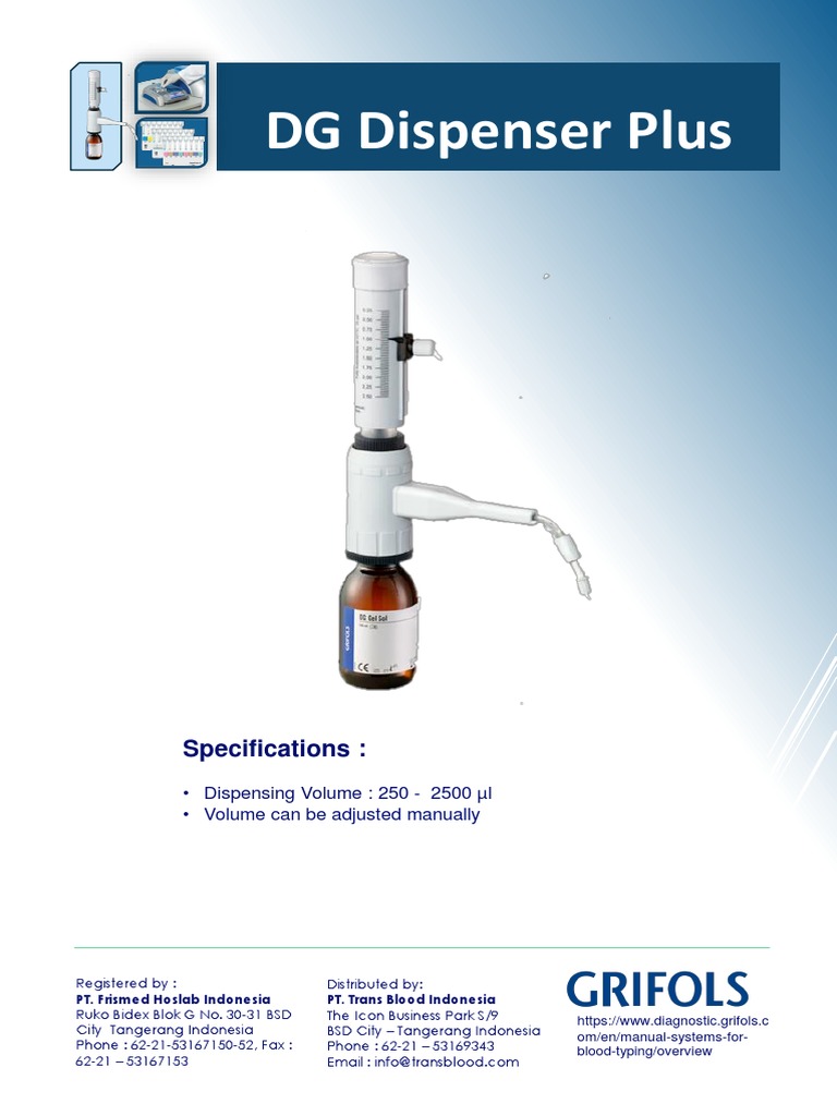 DG Dispenser Plus Specifications | PDF | Business