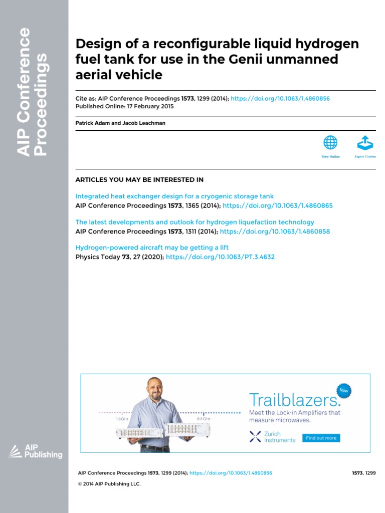 Design of A Reconfigurable Liquid Hydrogen Fuel Tank For Use in The