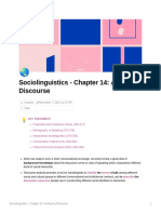 Sociolinguistics Chapter 14 Analyzing Discourse