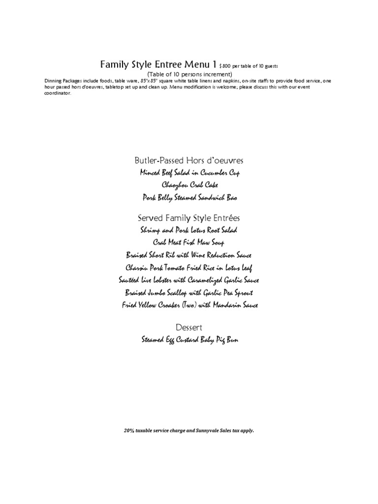 Ginger Cafe Wedding Menu PDF Drink Entrée