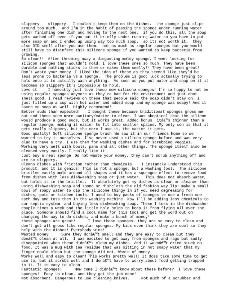 Kitchen Sponge PDF Dishwasher Kitchen Utensil