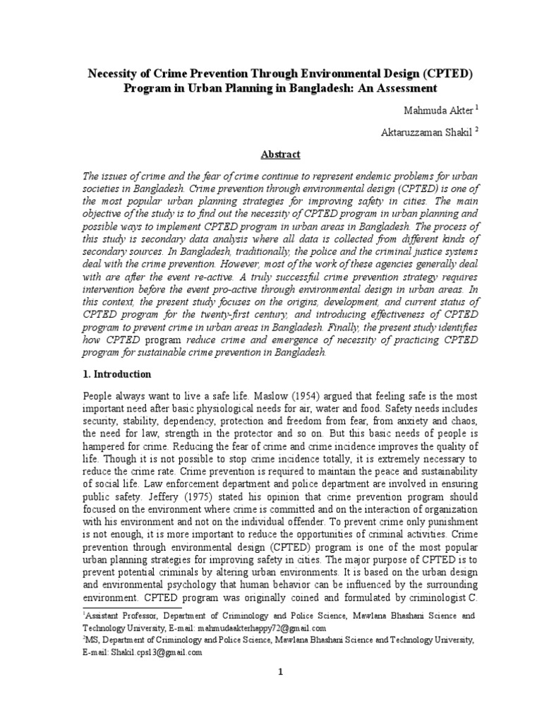 Urban Safety Planning in Bangladesh | PDF