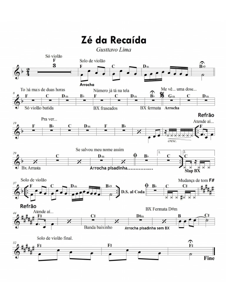 Zé Da Recaída Letra | Letra da Música Zé da Recaída de Gusttavo Lima ...