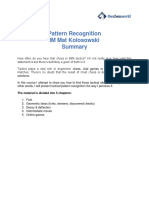 Pattern Recognition SUMMARY