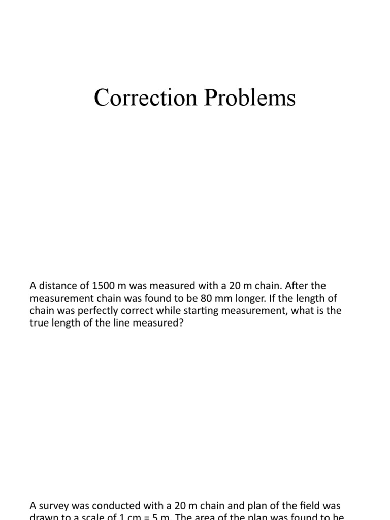 Combined Correction in Surveying Problems | PDF