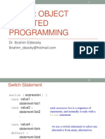 CS241 Object Oriented Programming Switch Statement