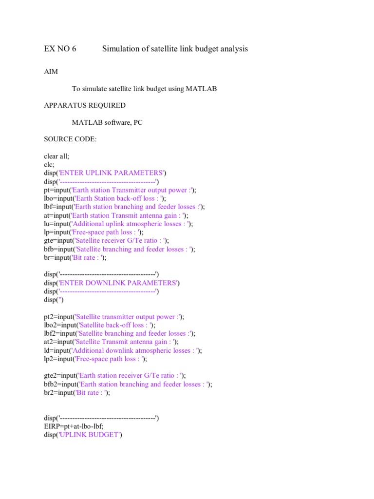 Satellite Link Budget Analysis Guide | PDF | Computing And Information ...