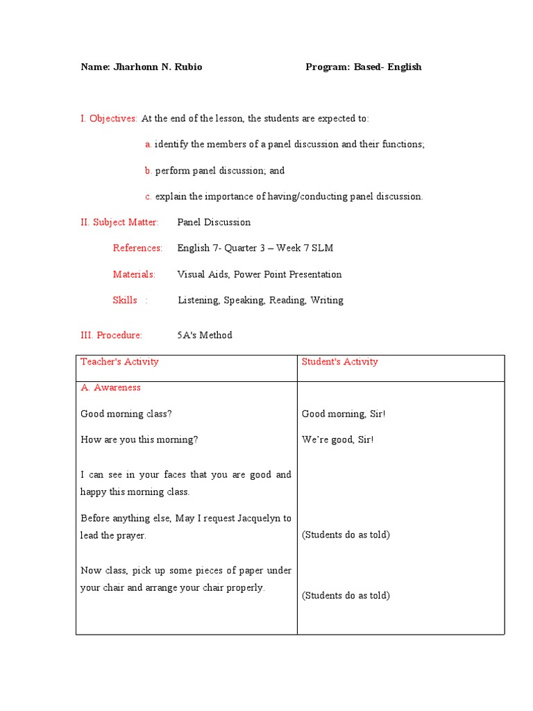 5 A's Panel Discussion (DLP) PDF Cyberbullying Question