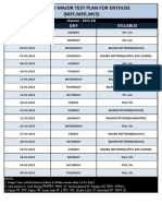 Major Test Schedule