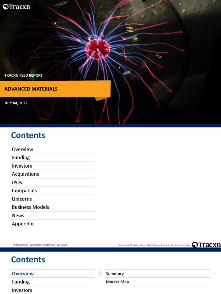 Advanced Materials - Tracxn Feed Report - 04 Jul 2022 | PDF | Venture  Capital | Corporate Finance
