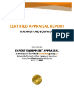 Certified Appraisal Report: Machinery and Equipment