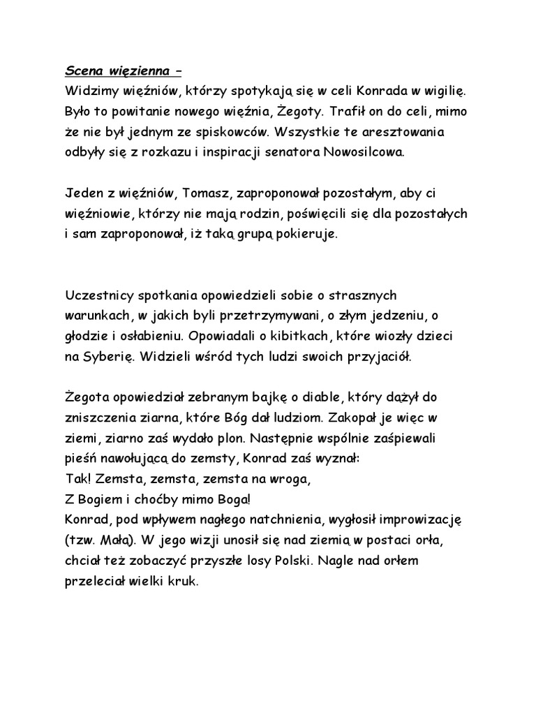 Dziady Cz 3 Akt 1 Scena 1