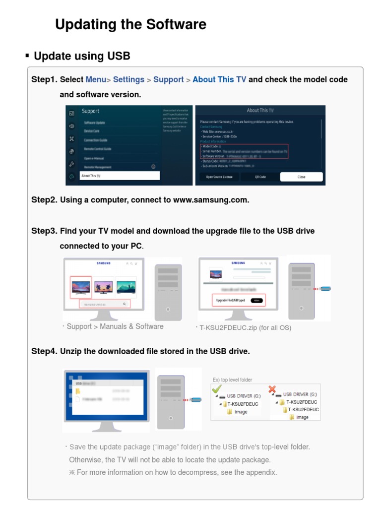 Samsung TV Firmware Update Guide | PDF | Computer File | Usb Flash Drive