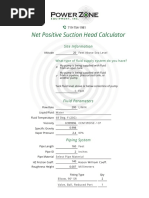 Power Zone Equipment - NPSH Calculator Result