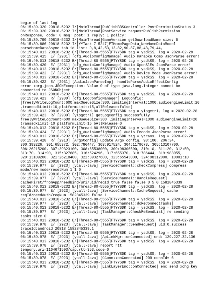 Log Analysis: SDK Errors and Events | PDF | Information Technology ...