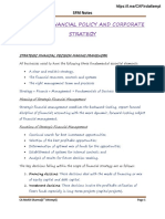 SFM Chapter 1 Notes on Financial Policy and Corporate Strategy
