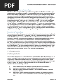 The Characteristics of Educational Technology