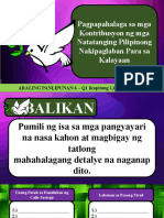 (AP 6 Week 7) - Pagpapahalaga Sa Mga Kontribusyon NG Mga Natatanging Pilipino