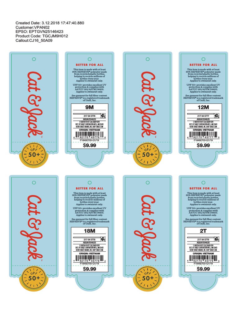 Hangtag 554625 PDF Personal Protective Equipment Plastic