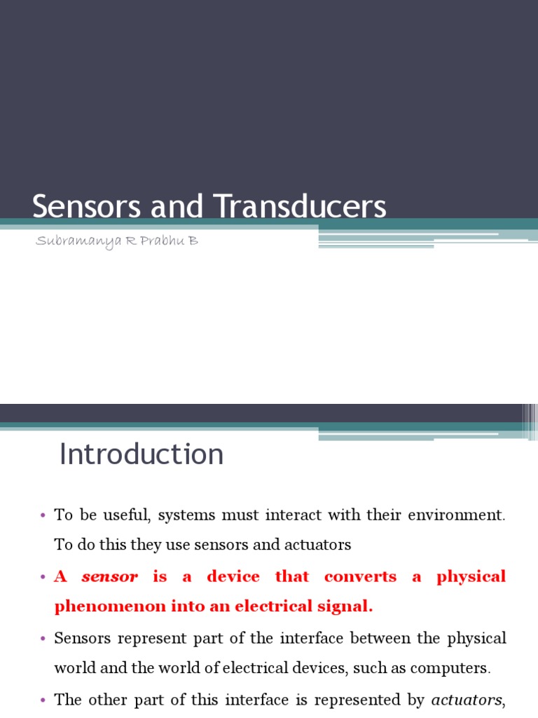 Sensors and Transducers PDF Interferometry Sensor