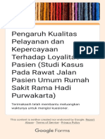 Pengaruh Kualitas Pelayanan Dan Kepercayaan Terhadap Loyalitas Pasien (Studi Kasus Pada Rawat Jalan Pasien Umum Rumah Sakit Rama