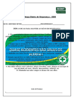 Diálogo Diário de Segurança - DDS: DATA: 20/07/2022 SETOR - ENCARREGADO
