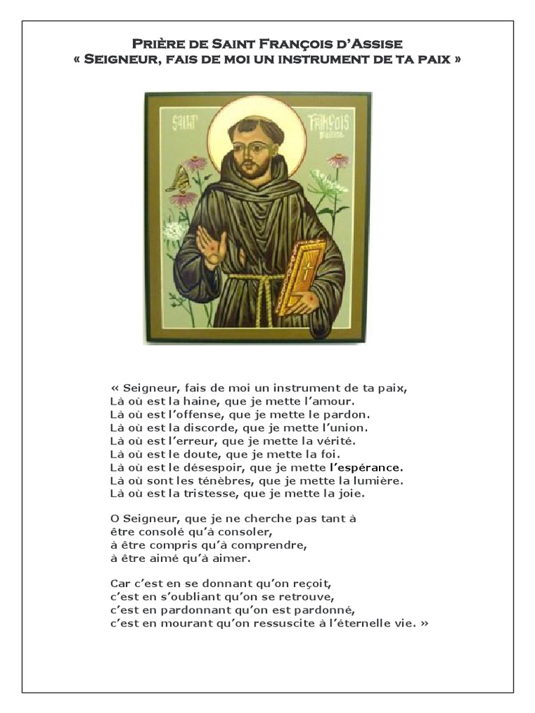 Priere ST Francois D'assise PDF