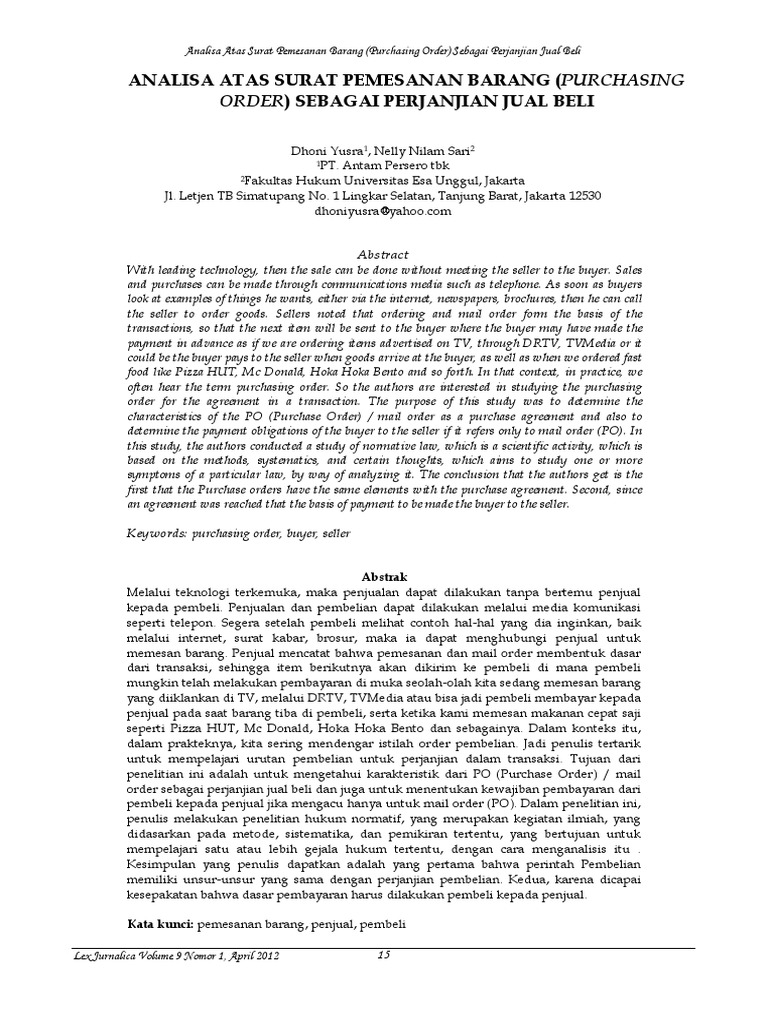 analysis-of-purchase-orders-as-sales-agreements-based-on-normative