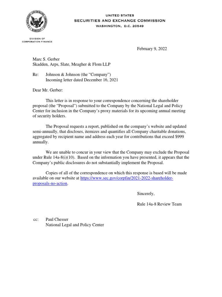 JNJ 2021 Supply Chain Update PDF Stocks Health Care