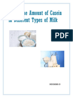 Study The Amount of Casein in Different Types of Milk