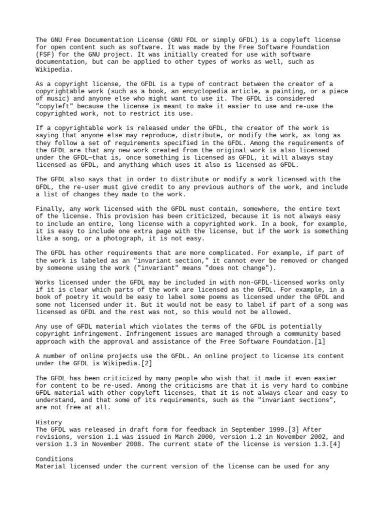 Understanding the GNU FDL License | PDF | Free Content | Freedom Of ...