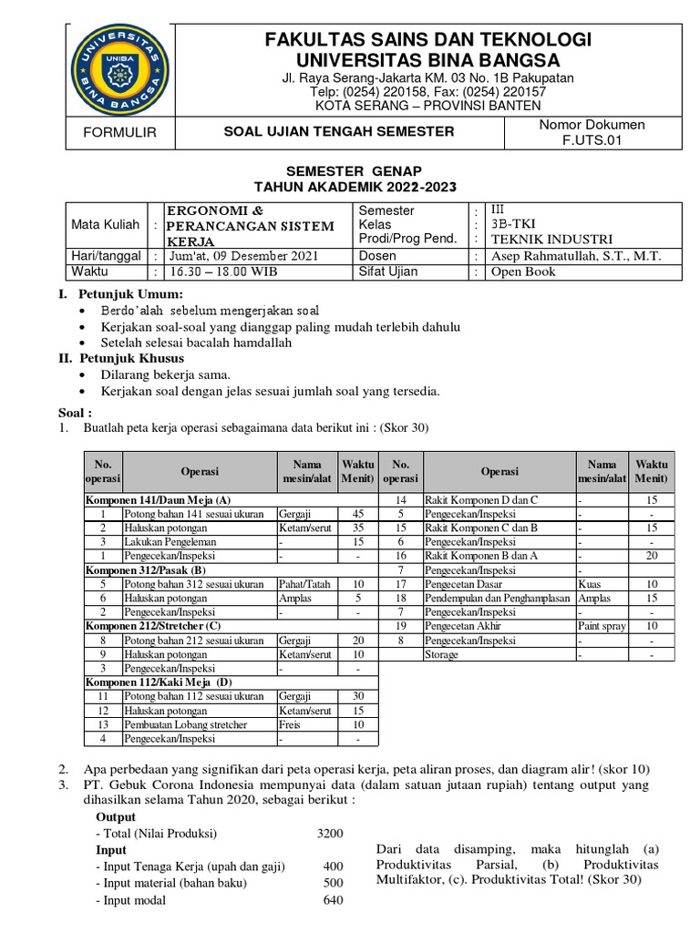 Soal UTS APK (3B TKI) 2022 PDF