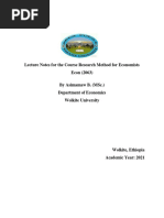 Research Method For Economist Full Lecture Note