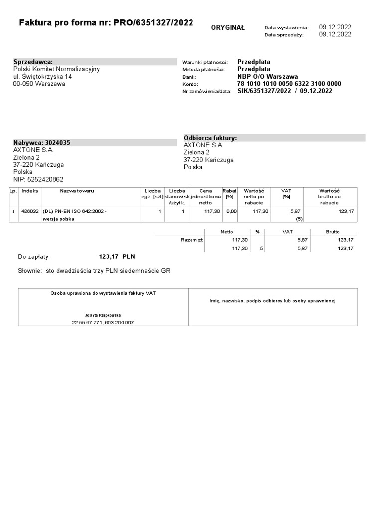 Proforma | PDF