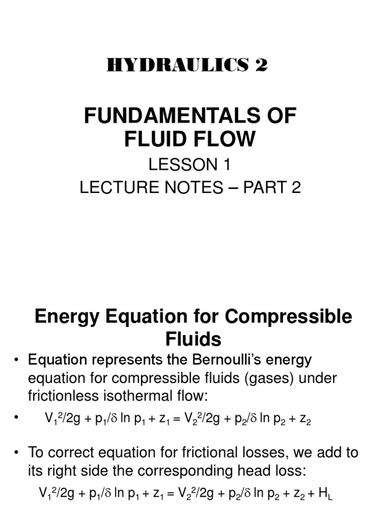 HYDRAULICS 2 LESSON 1 Lecture Notes Part 2 PDF Atmosphere Motion (Physics)