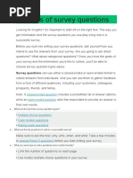 Types of Survey Questions