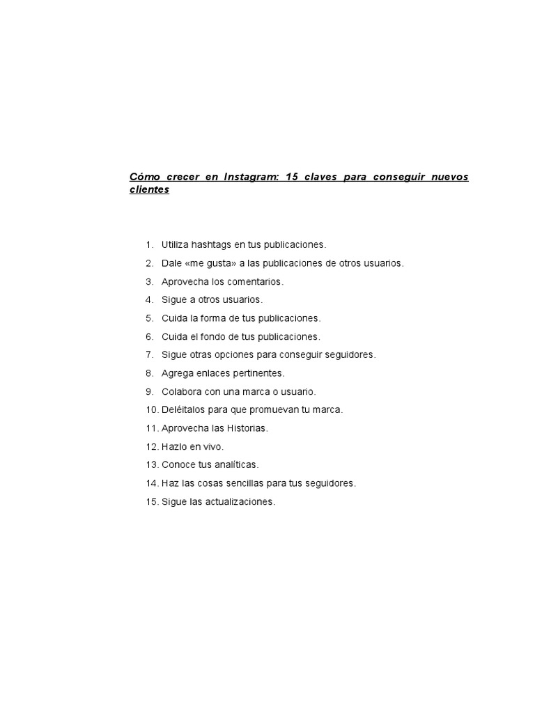 Claves para crecer en Instagram | PDF | Publicidad | Marca