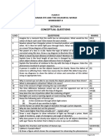 CBSE Class 10 Physics Worksheet - Human Eye Colorful World