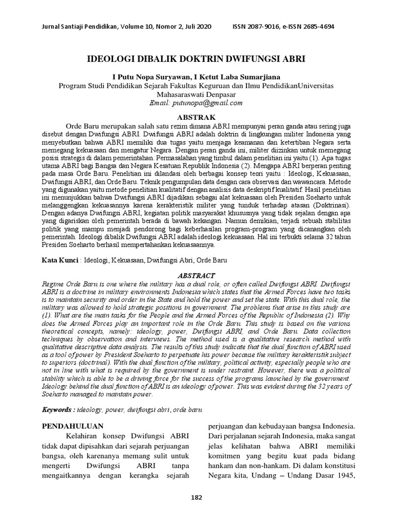 Admin,+11a ARTIKEL+DOKTRIN+DWIFUNGSI+ABRI (182190) Docx PDF