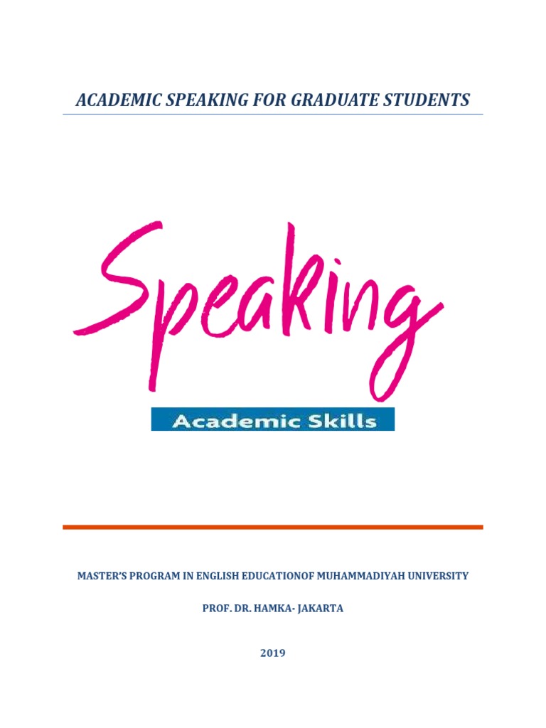 ACADEMIC SPEAKING FOR GRADUATE STUDENTS | PDF | Public Speaking ...