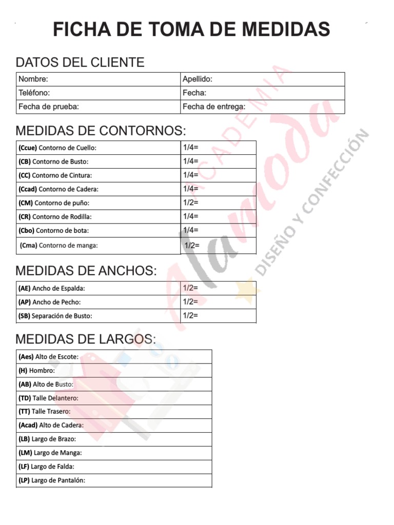 Planilla de Toma de Medidas2 | PDF